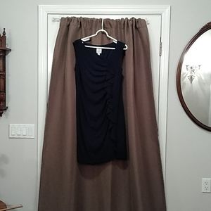 Suzi Chin for Maggie Boutique Navy Ruched Ruffled
